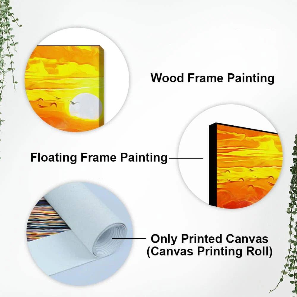 Beautiful Seascape with Sunset Wall Painting DECORMANTRA