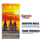 Beautiful Seascape with Sunset Wall Painting DECORMANTRA