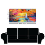 Beautiful Ship in the Ocean Abstract Scenery Canvas Wall Painting DECORMANTRA