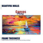 Beautiful Ship in the Ocean Abstract Scenery Canvas Wall Painting DECORMANTRA
