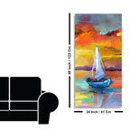 Beautiful Ship in the Ocean Abstract Scenery Premium Canvas Wall Painting DECORMANTRA