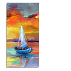 Beautiful Ship in the Ocean Abstract Scenery Premium Canvas Wall Painting DECORMANTRA