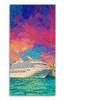 Beautiful Ship in the Sea Scenery Premium Canvas Wall Painting DECORMANTRA