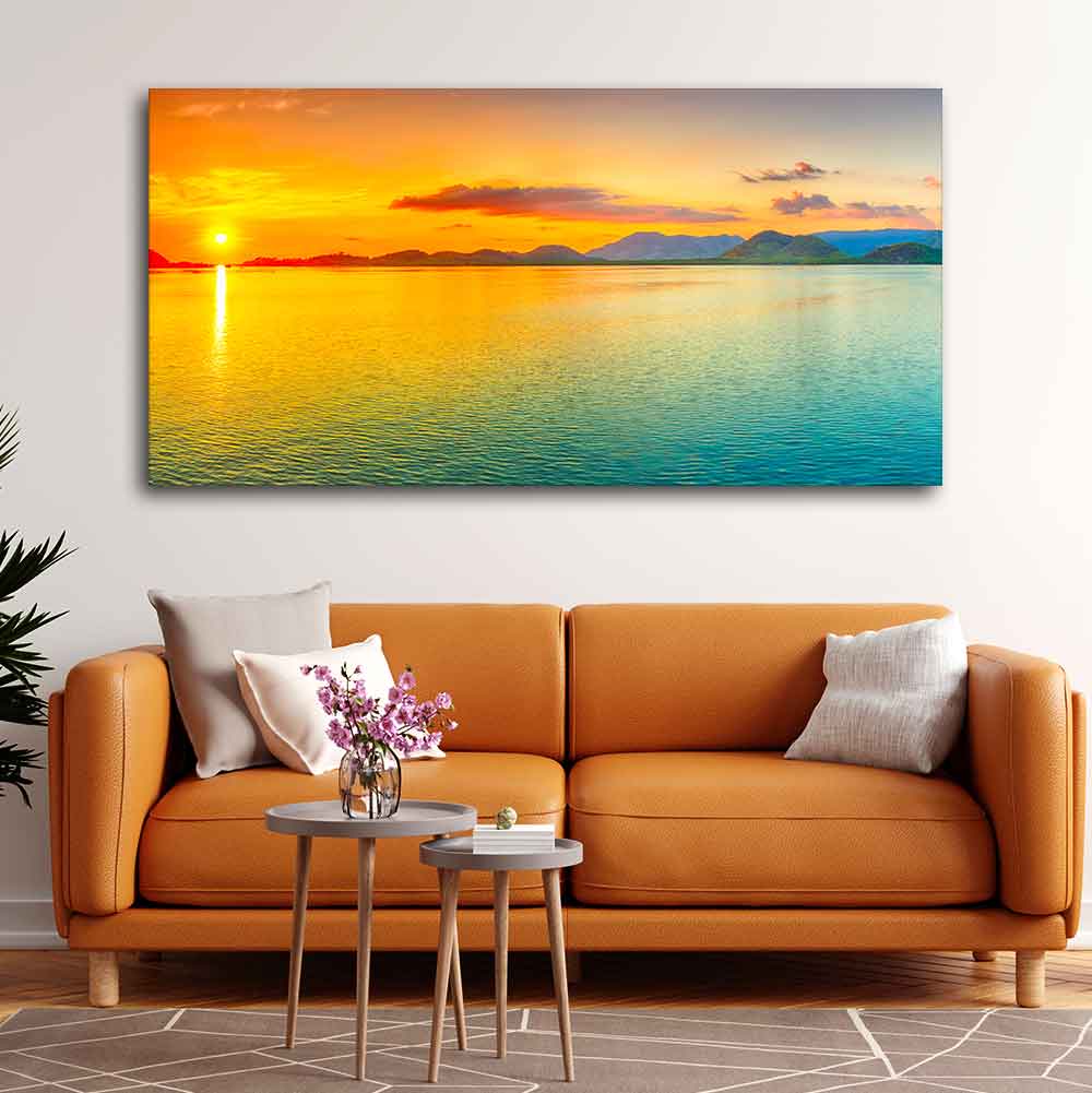 Beautiful Sunset Horizon Canvas wall Painting DECORMANTRA