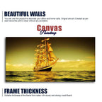 Beautiful Sunset Sailing Ship Wall Painting DECORMANTRA
