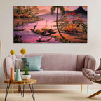 Beautiful Sunset Scenery Canvas Wall Painting DECORMANTRA
