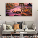 Beautiful Sunset Scenery Canvas Wall Painting DECORMANTRA