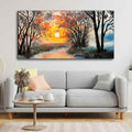 Beautiful Sunset Scenery Premium Wall Painting DECORMANTRA