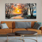Beautiful Sunset Scenery Premium Wall Painting DECORMANTRA