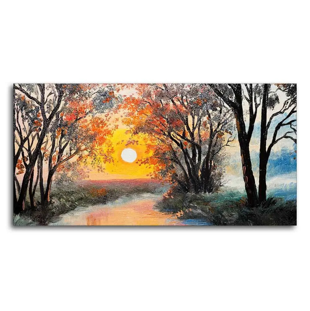 Beautiful Sunset Scenery Premium Wall Painting DECORMANTRA