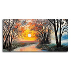 Beautiful Sunset Scenery Premium Wall Painting DECORMANTRA