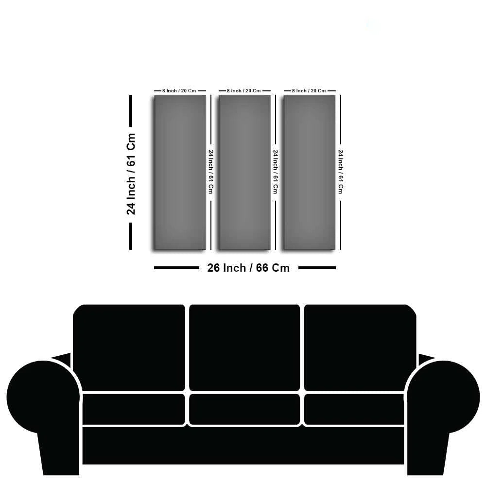 Beautiful Sunset at River Wall Painting Set of 3 Pieces DECORMANTRA