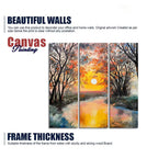 Beautiful Sunset at River Wall Painting Set of 3 Pieces DECORMANTRA