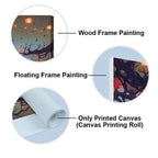 Beautiful Wall Painting of Man Walking on Tree with many Lanterns Background DECORMANTRA