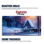 Beautiful Wall Painting of Old Hut in the Winter Forest DECORMANTRA