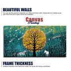Beautiful White Horses in Forest Premium Wall Painting DECORMANTRA