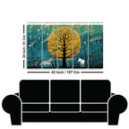 Beautiful White Horses in Forest Premium Wall Painting of Five Pieces DECORMANTRA