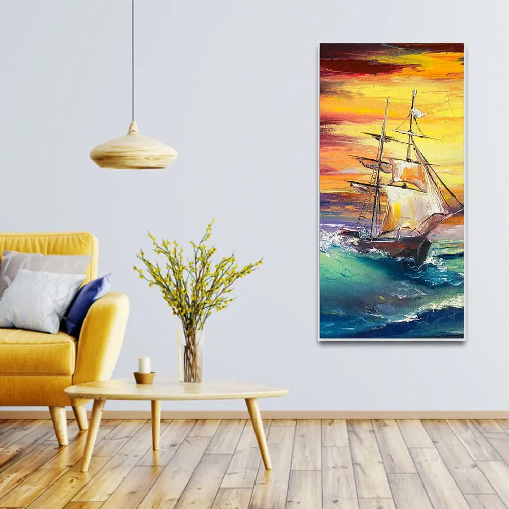 Big Panoramic Sailing Ship Canvas Wall Painting DECORMANTRA
