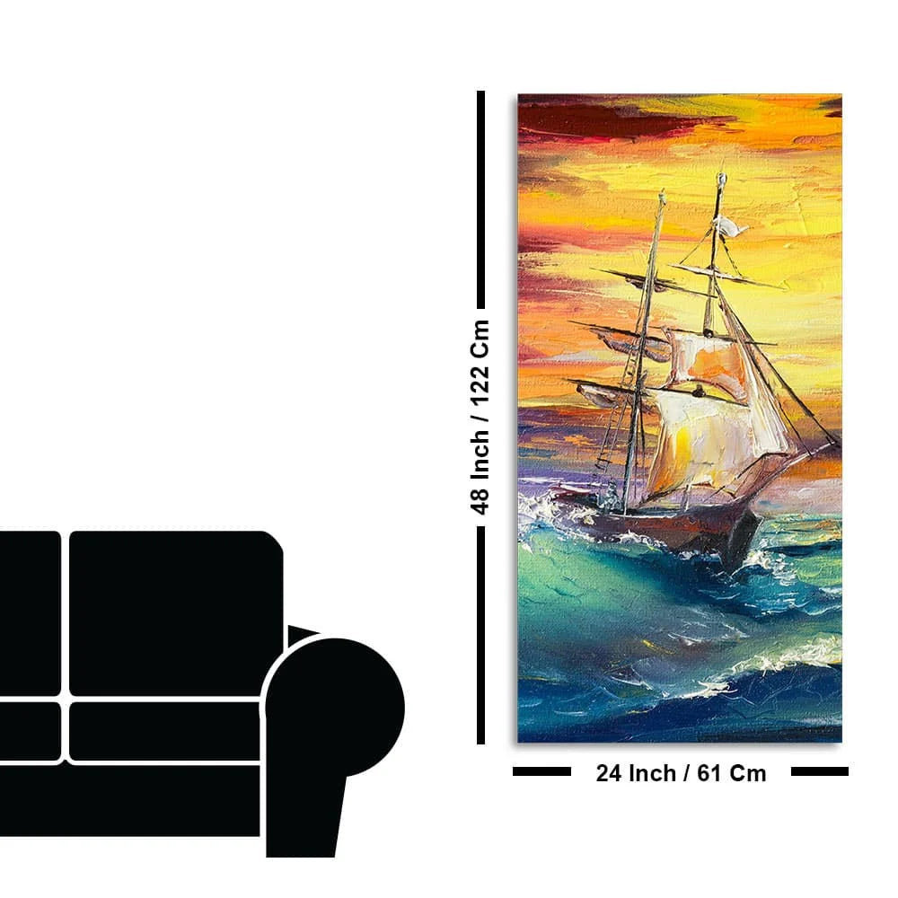 Big Panoramic Sailing Ship Canvas Wall Painting DECORMANTRA