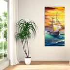 Big Panoramic Sailing Ship Canvas Wall Painting DECORMANTRA