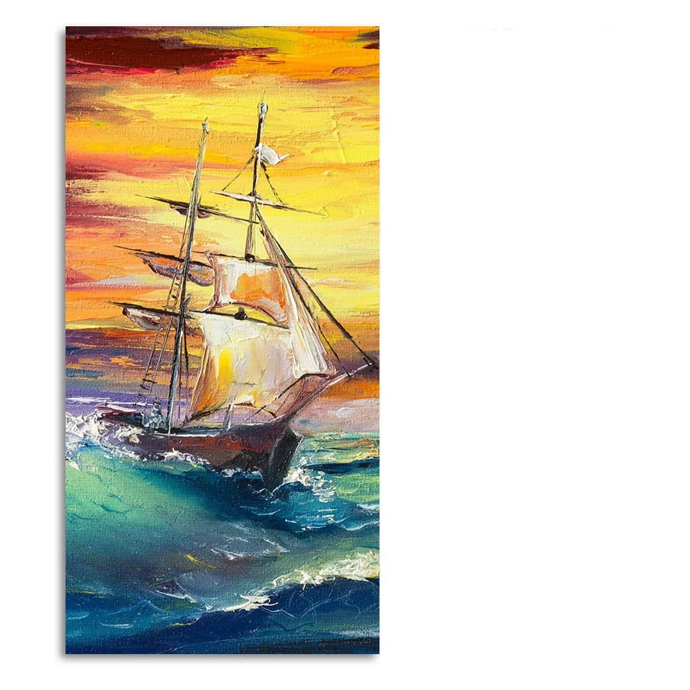 Big Panoramic Sailing Ship Canvas Wall Painting DECORMANTRA