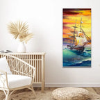 Big Panoramic Sailing Ship Canvas Wall Painting DECORMANTRA