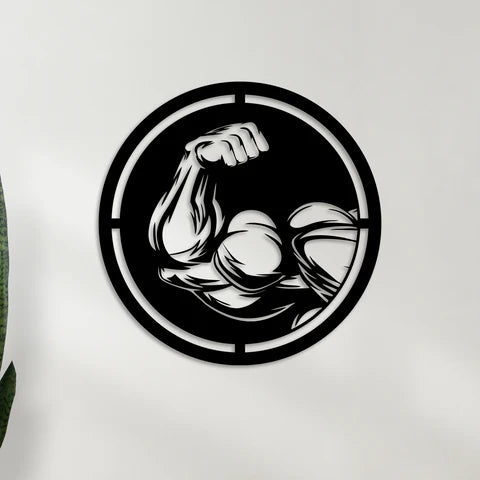 Bigger Biceps Metal Wall Art Decor Mantra