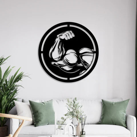 Bigger Biceps Metal Wall Art Decor Mantra