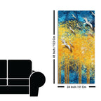 Birds Flying Over Golden Trees Forest Premium Canvas Wall Painting Decor Mantra