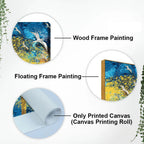 Birds Flying Over Golden Trees Forest Premium Canvas Wall Painting Decor Mantra