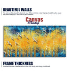 Birds Flying Over Golden Trees Forest Wall Painting Decor Mantra
