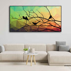 Birds on Branch Abstract Art Wall Painting Decor Mantra
