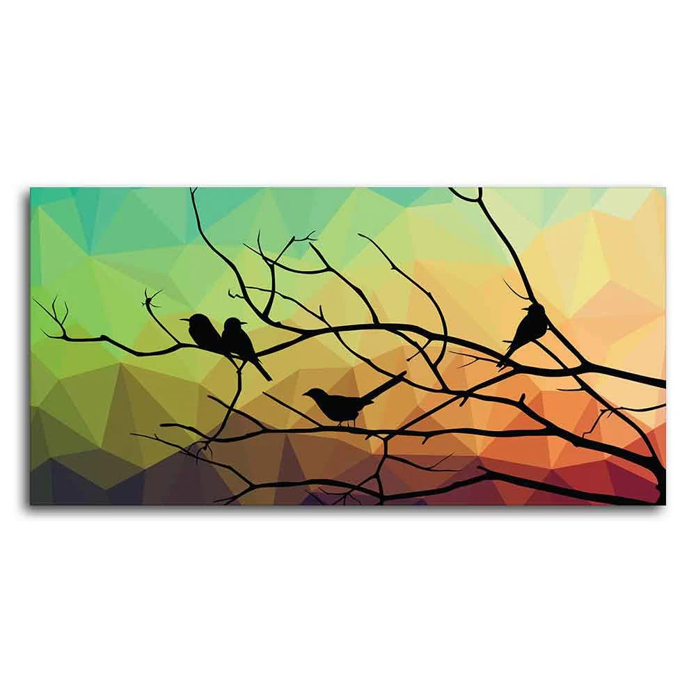 Birds on Branch Abstract Art Wall Painting DECORMANTRA