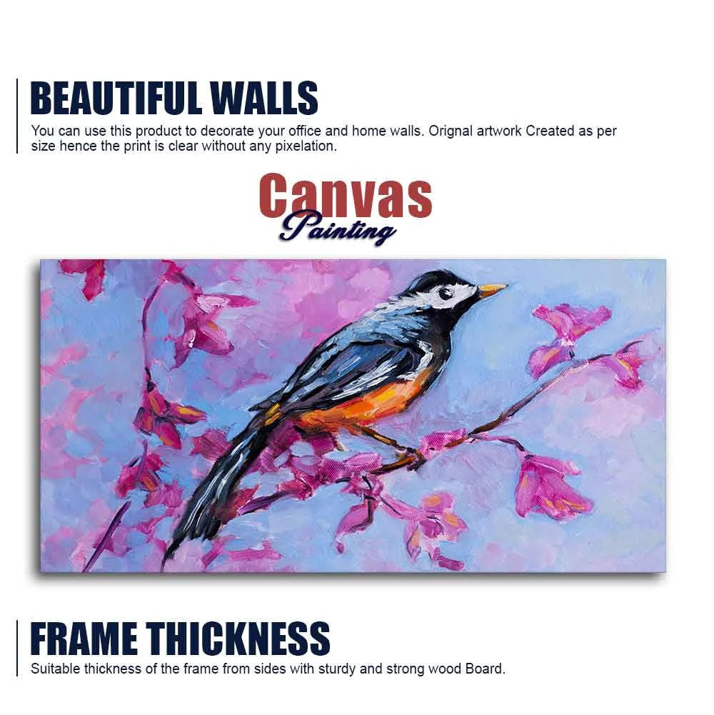 Bird with Nature Abstract Design Wall Painting Decor Mantra