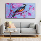 Bird with Nature Abstract Design Wall Painting Decor Mantra