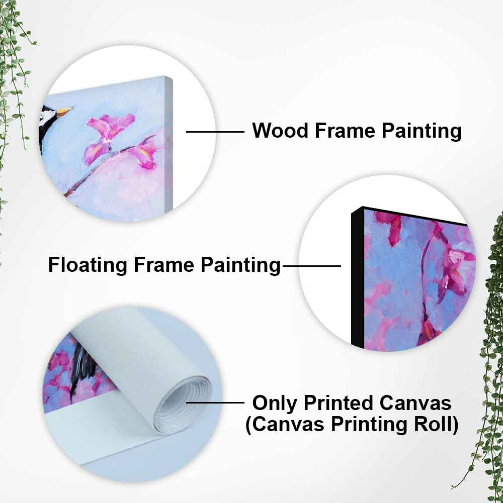 Bird with Nature Abstract Design Wall Painting Decor Mantra