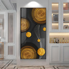 Gold Circle Shape Premium Acrylic Vertical Wall Art