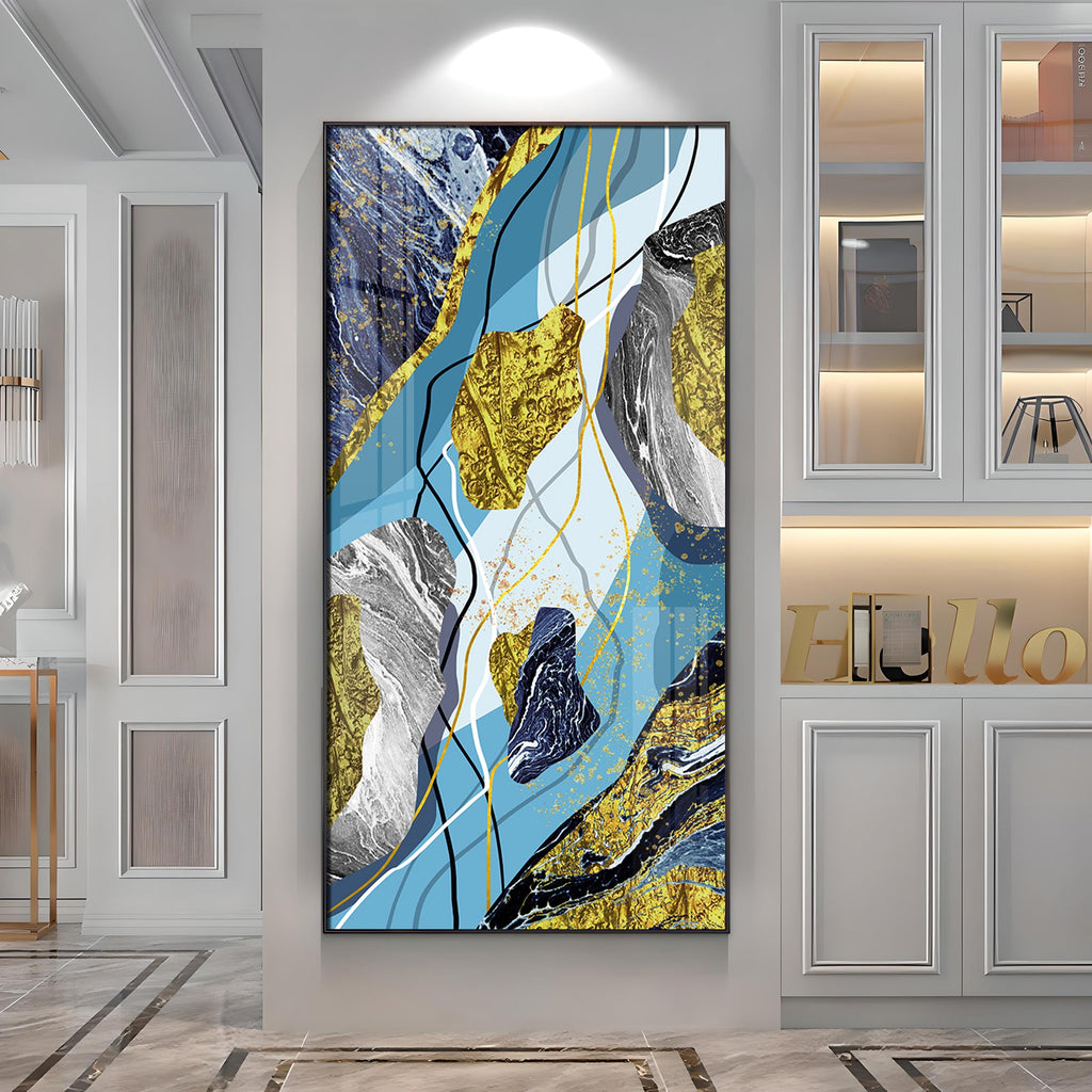Azure Elegance Premium Acrylic Vertical Wall Art