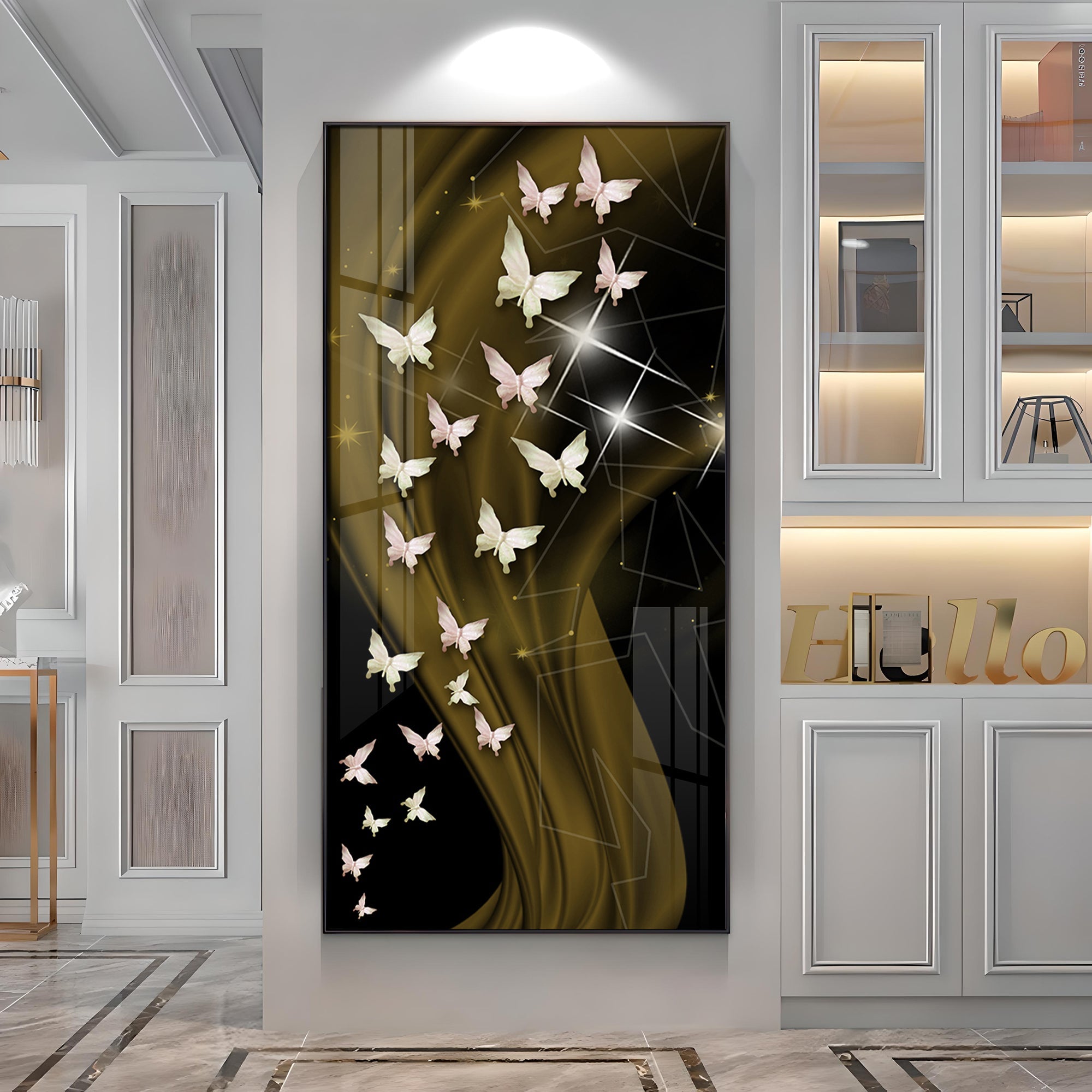 Butterflies Premium Acrylic Vertical Wall Art