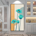 Elegant Blue Flowers Premium Acrylic Vertical Wall Art