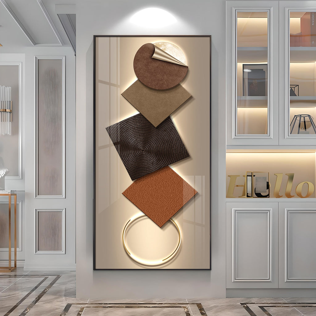 Elegant Geometry Abstract Design Premium Acrylic Vertical Wall Art