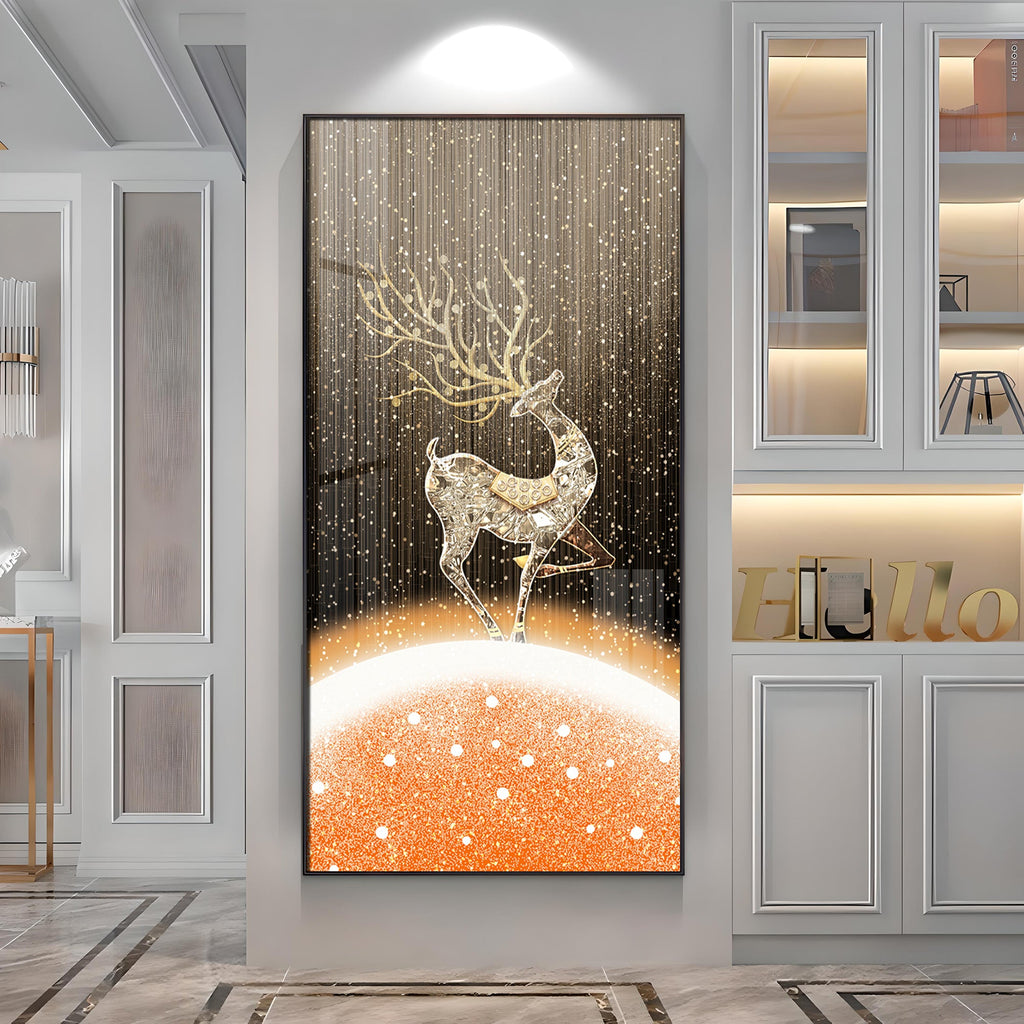 Tranquil Deer Portrait Premium Acrylic Vertical Wall Art