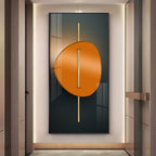Abstract Orange Moon Premium Acrylic Vertical Wall Art
