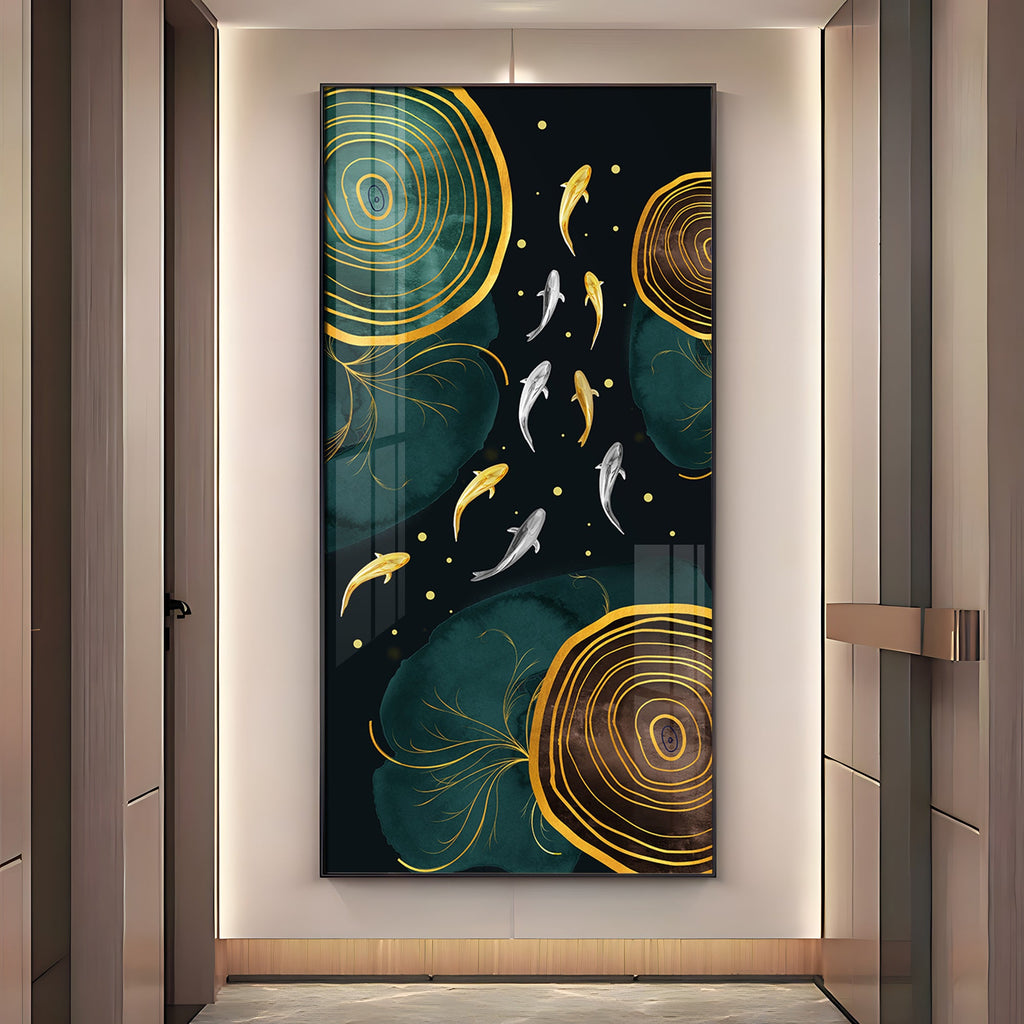 Fishes In Ocean Premium Acrylic Vertical Wall Art