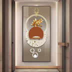 Golden Floral Grandeur Premium Acrylic Vertical Wall Art