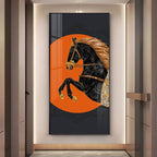 Black Horse Premium Acrylic Vertical Wall Art