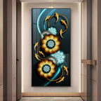 Fishes With Fractal Flowers Premium Acrylic Vertical Wall Art