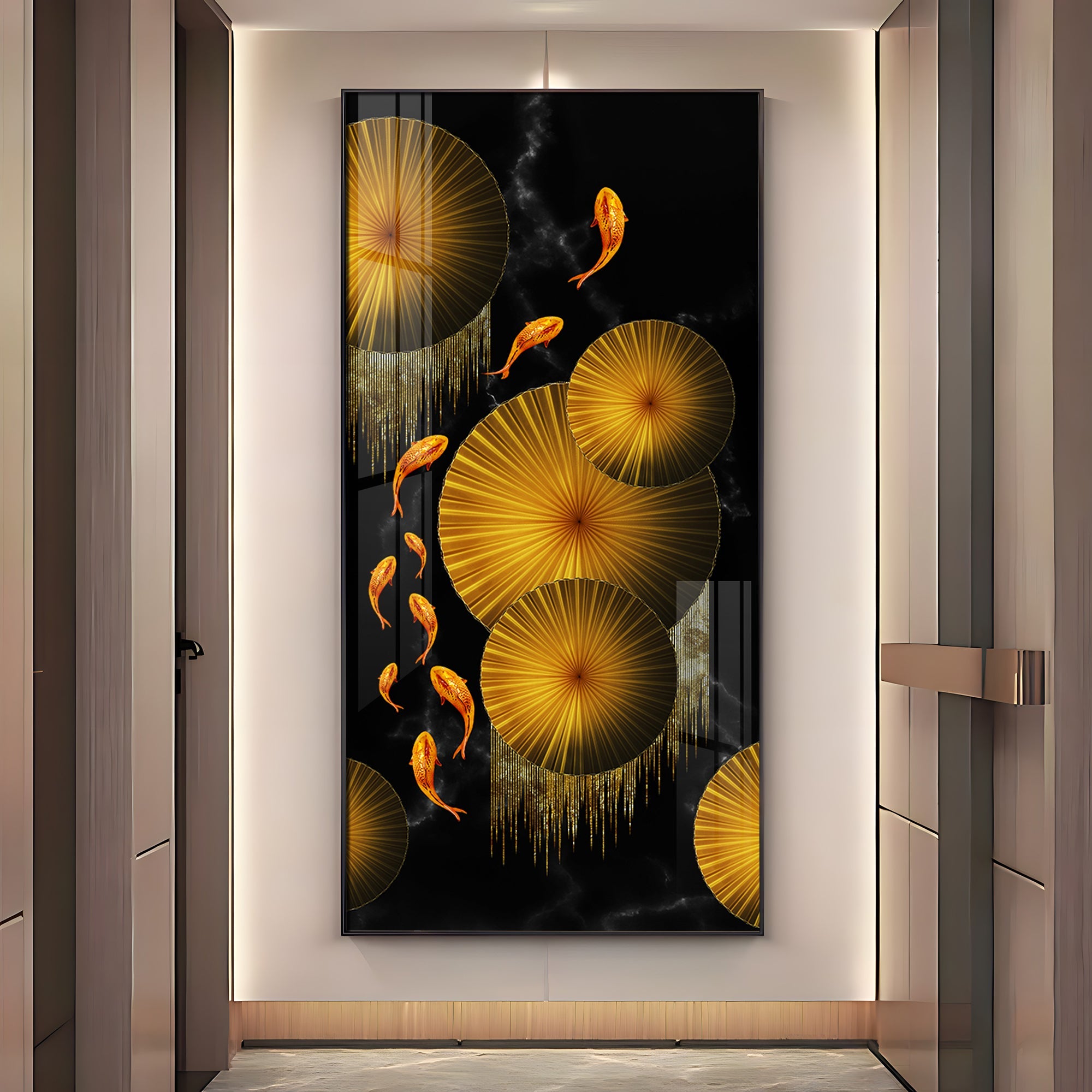Goldfish Elegance Premium Acrylic Vertical Wall Art