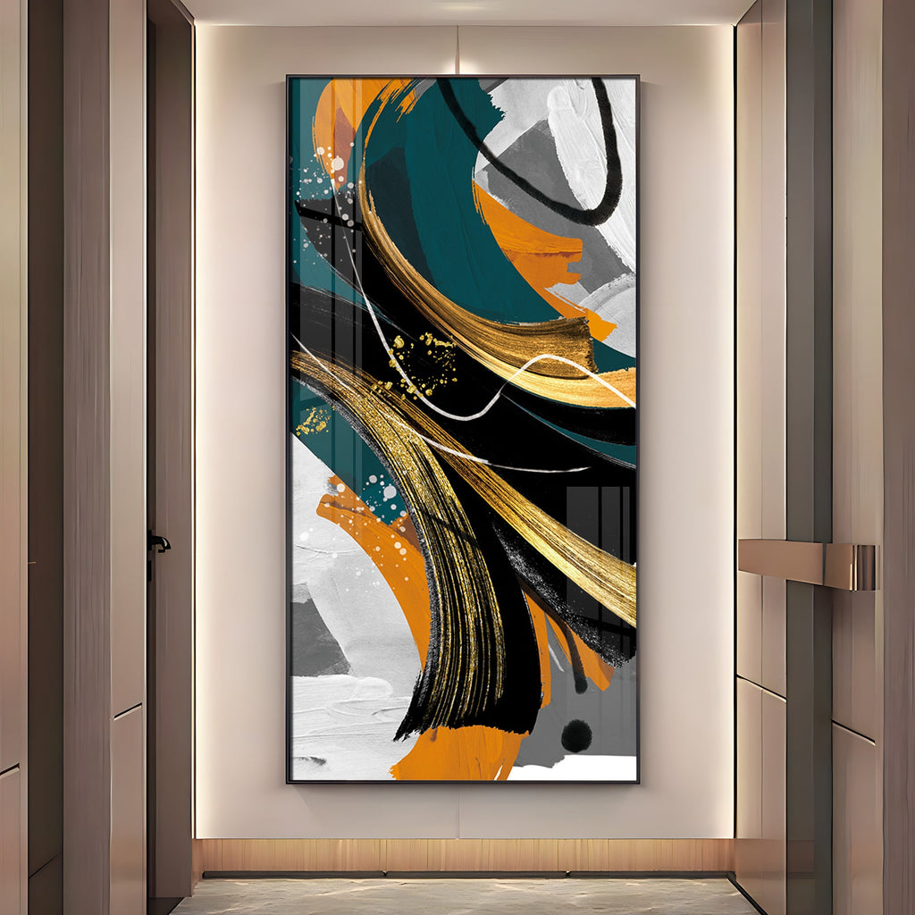 Abstract Gold Foil Premium Acrylic Vertical Wall Art
