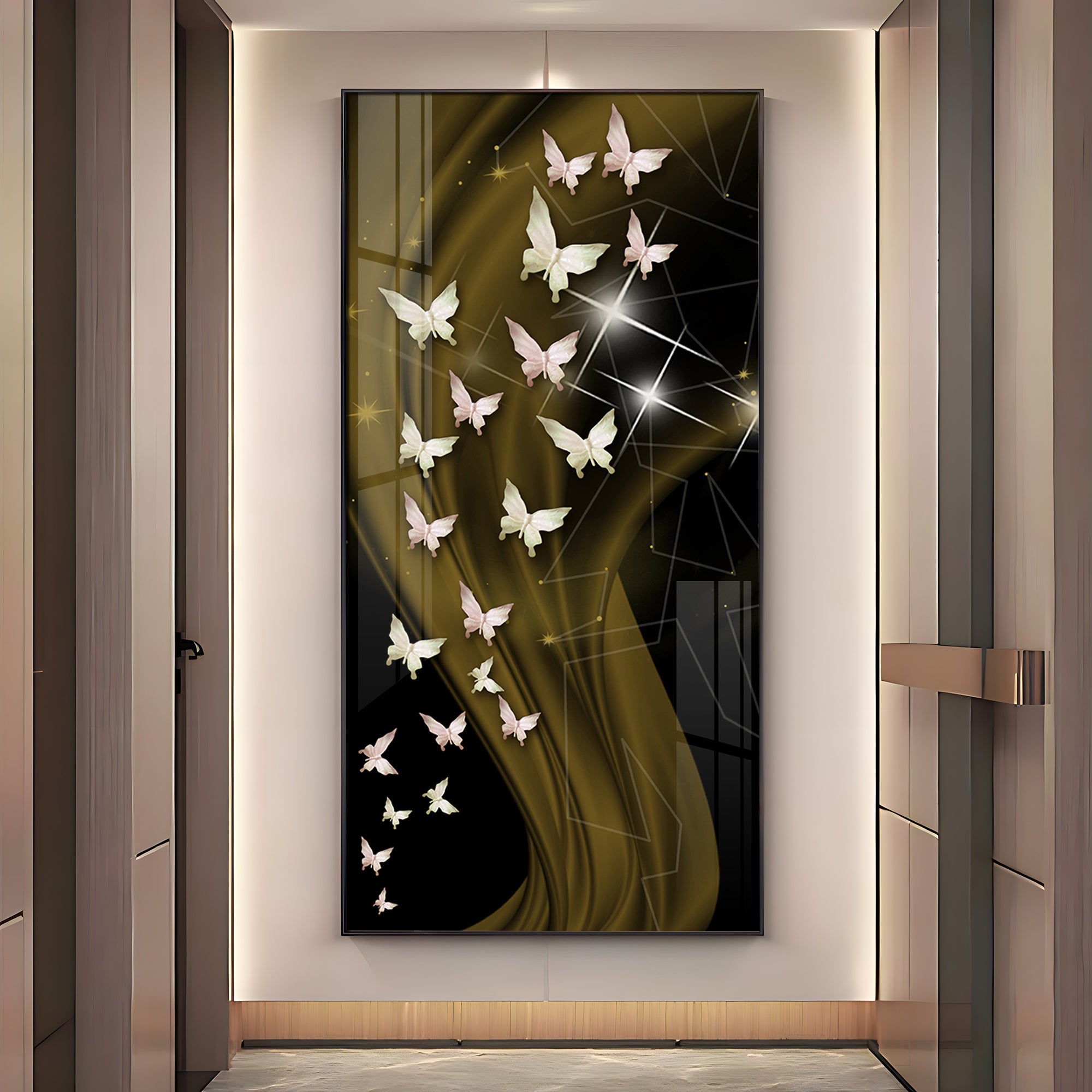 Butterflies Premium Acrylic Vertical Wall Art